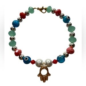 Multicolor handmade Turkish Evil eye bracelet
